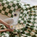 Chessboard check handmade blanket milk wool cover blanket lamb wool pillow case flannel imitation wool jacquard blanket sub net red 