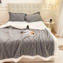 Cross border cashmere blanket thickened double layer jacquard taff blanket siesta blanket flannel blanket 