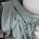 Luxury dark green sofa blanket bed towel bed blanket light green model room blanket thousand bird grid knitting bed blanket 