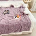 Cross border cashmere blanket thickened double layer jacquard taff blanket siesta blanket flannel blanket 