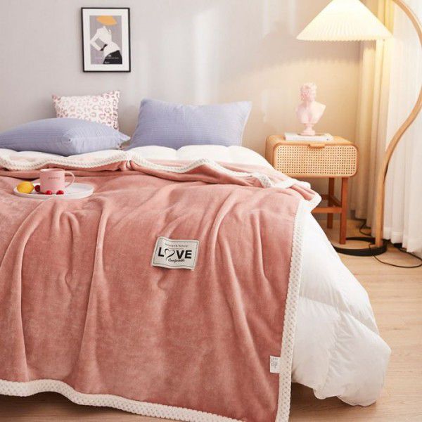 Pure color milk fluff blanket sofa cover blanket nap blanket gift blanket with exquisite gift box 