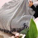 Nordic sofa cover blanket knitting blanket foreign trade blanket waffle blanket fringes scarf lunch break blanket 