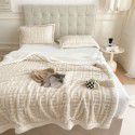 Cross border cashmere blanket thickened double layer jacquard taff blanket siesta blanket flannel blanket 