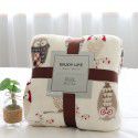 Foreign trade small blanket coral blanket four seasons nap travel blanket solid flannel thickened yoga gifts wholesale 