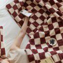 Chessboard check handmade blanket milk wool cover blanket lamb wool pillow case flannel imitation wool jacquard blanket sub net red 