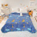 Autumn and winter thickened milk velvet bed cover, crystal velvet quilted quilted cotton quilted bed sheet, high weight, foldable blanket, cotton blanket 