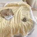 New blanket in autumn and winter of 2022 New taff wool blanket Pure plain color jacquard double layer lamb wool blanket 