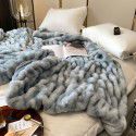 Cat like feel~high-grade tie dyed imitation fur rabbit hair blanket super soft casual blanket simple sofa blanket 