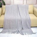 Pure color knitting blanket Home stay bed end decorative blanket blanket bed napkin ins nap air conditioning blanket blanket sofa blanket 