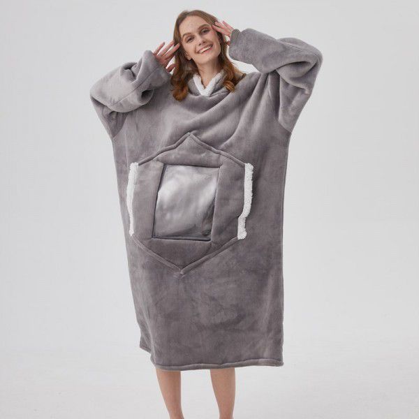 Hugglehoodie slacker blanket hooded zipper slacker suit television blanket slacker suit tv blanket pajama sweater 