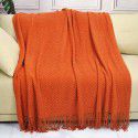 Pure color knitting blanket Home stay bed end decorative blanket blanket bed napkin ins nap air conditioning blanket blanket sofa blanket 