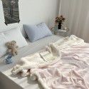 Wholesale solid color blanket, double layer sofa, leisure blanket, warm blanket, camellia flower, cow's milk wool, lamb's wool blanket, new style 