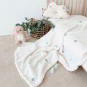 Ins Wind South Korean Baby Kids Cover Blanket in Spring, Autumn and Winter, Go Out and Embroider Baby Bears and Rabbits Embroidery Blanket, Sleeping Blanket 