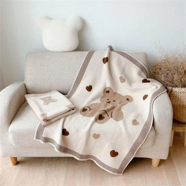 INS Explosion Nordic Creative Children's Bear Blanket Knitted Blanket Home for Newborn Baby 