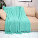 Pure color knitting blanket Home stay bed end decorative blanket blanket bed napkin ins nap air conditioning blanket blanket sofa blanket 