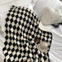 Ins net red black and white checkerboard contrast small blanket simple fashion office nap blanket warm in autumn and winter 