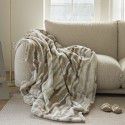 Modern simple and luxurious tie dyed zebra rabbit hair sheep curly wool Magirami blended blanket nap blanket sofa blanket 