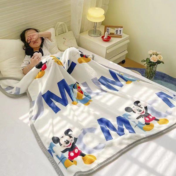 Genuine kindergarten blanket thickened milk wool blanket single double dormitory children's blanket cartoon blanket leisure blanket