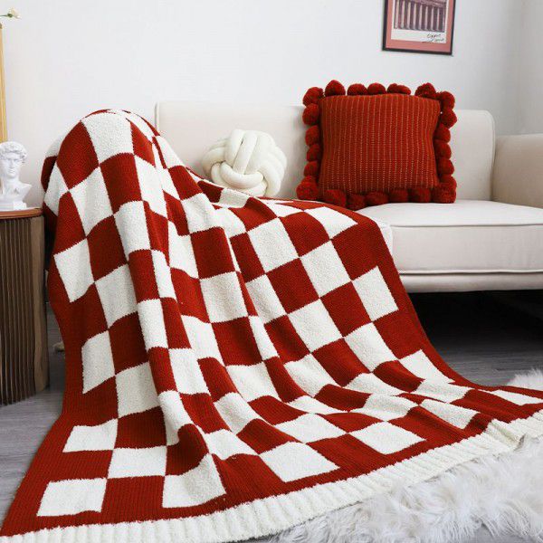 Net red checkerboard double-layer thickened blanket sofa blanket wholesale blanket manufacturer direct sale blanket 