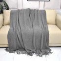 Pure color knitting blanket Home stay bed end decorative blanket blanket bed napkin ins nap air conditioning blanket blanket sofa blanket 