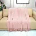 Pure color knitting blanket Home stay bed end decorative blanket blanket bed napkin ins nap air conditioning blanket blanket sofa blanket 