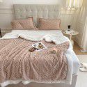 Cross border cashmere blanket thickened double layer jacquard taff blanket siesta blanket flannel blanket 