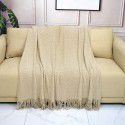 Pure color knitting blanket Home stay bed end decorative blanket blanket bed napkin ins nap air conditioning blanket blanket sofa blanket 