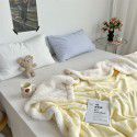 Wholesale solid color blanket, double layer sofa, leisure blanket, warm blanket, camellia flower, cow's milk wool, lamb's wool blanket, new style 