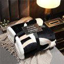 Cross border exclusive leopard print series new winter thickened double layer lamb blanket single double sofa flannel blanket 