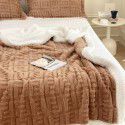 New blanket in autumn and winter of 2022 New taff wool blanket Pure plain color jacquard double layer lamb wool blanket 