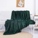 Cross border direct supply tassel ball blanket sofa dormitory blanket gift air conditioning blanket flange color solid wholesale 