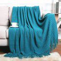 Pure color knitting blanket Home stay bed end decorative blanket blanket bed napkin ins nap air conditioning blanket blanket sofa blanket 