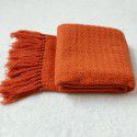 High grade model room dark green blanket modern simple blanket modern orange white sofa blanket bed tail blanket 