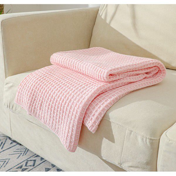 New sofa cover blanket blanket knitting blanket in summer Office nap blanket Air conditioning blanket Waffle blanket generation 