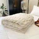 High grade imitation fur blanket comfortable skin friendly bubble rabbit blanket winter sofa blanket leisure blanket light luxury bed tail blanket 