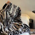 Modern simple and luxurious tie dyed zebra rabbit hair sheep curly wool Magirami blended blanket nap blanket sofa blanket 