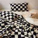 Autumn and winter thickened lamb cashmere retro style chessboard blanket Soft skin friendly chessboard plaid hand wrapped blanket 