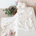 Ins Wind South Korean Baby Kids Cover Blanket in Spring, Autumn and Winter, Go Out and Embroider Baby Bears and Rabbits Embroidery Blanket, Sleeping Blanket 