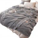 New super soft pure color flannel blanket plain stripe magic velvet nap blanket air conditioning blanket cover blanket special price 