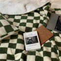 Autumn and winter thickened lamb cashmere retro style chessboard blanket Soft skin friendly chessboard plaid hand wrapped blanket 