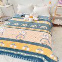 Autumn and winter thickened milk velvet bed cover, crystal velvet quilted quilted cotton quilted bed sheet, high weight, foldable blanket, cotton blanket 