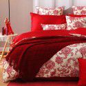 Bright red wedding bed blanket Wedding wedding bed blanket Thread blanket Wedding bed blanket Daily blanket Sofa blanket 