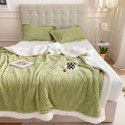 Cross border cashmere blanket thickened double layer jacquard taff blanket siesta blanket flannel blanket 