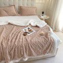 New blanket in autumn and winter of 2022 New taff wool blanket Pure plain color jacquard double layer lamb wool blanket 