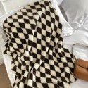 Ins net red black and white checkerboard contrast small blanket simple fashion office nap blanket warm in autumn and winter 