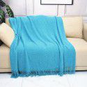 Pure color knitting blanket Home stay bed end decorative blanket blanket bed napkin ins nap air conditioning blanket blanket sofa blanket 