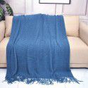 Pure color knitting blanket Home stay bed end decorative blanket blanket bed napkin ins nap air conditioning blanket blanket sofa blanket 