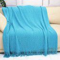 Pure color knitting blanket Home stay bed end decorative blanket blanket bed napkin ins nap air conditioning blanket blanket sofa blanket 