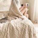 New blanket in autumn and winter of 2022 New taff wool blanket Pure plain color jacquard double layer lamb wool blanket 