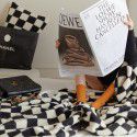 Chessboard check handmade blanket milk wool cover blanket lamb wool pillow case flannel imitation wool jacquard blanket sub net red 